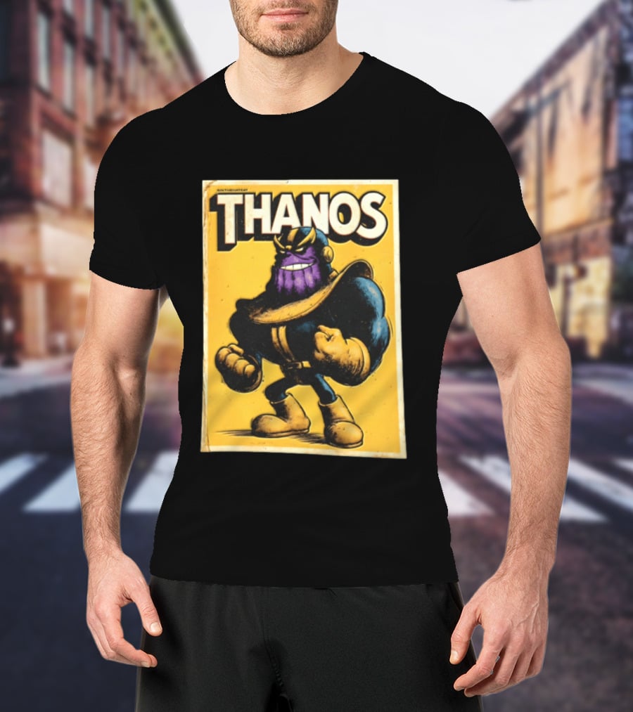 Thanos Marvel Superhero Purple Alien Villain Clenched Fist T-Shirt
