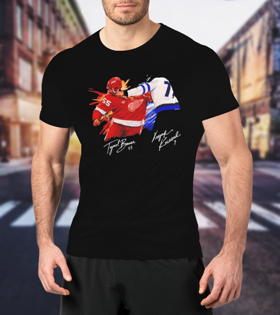 Tyrel Bauer 55 Vs Keegan Kolesar 7 Hockey Clash T-Shirt