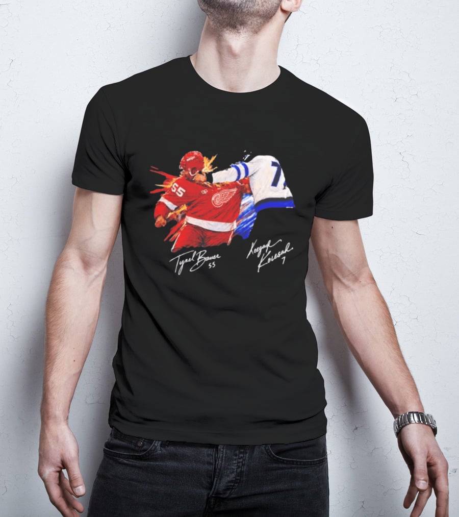 Tyrel Bauer 55 Vs Keegan Kolesar 7 Hockey Clash T-Shirt