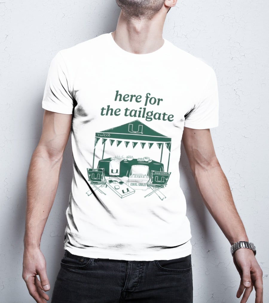Miami Hurricanes Here For The Tailgate Coral Gables Party Essentials T-Shirt