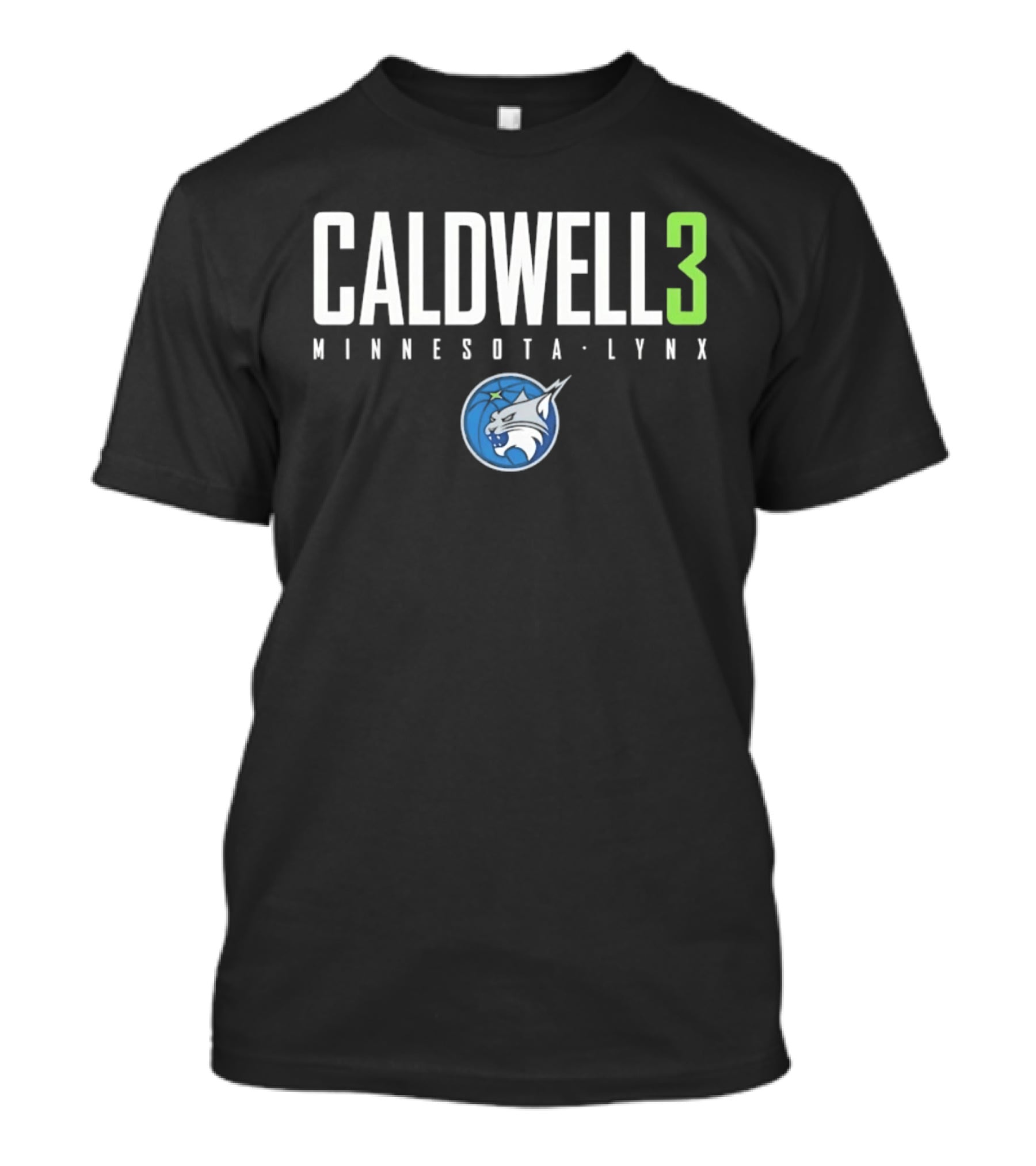 Caldwell 3 Minnesota Lynx Number Three WNBA Basketball T-Shirt