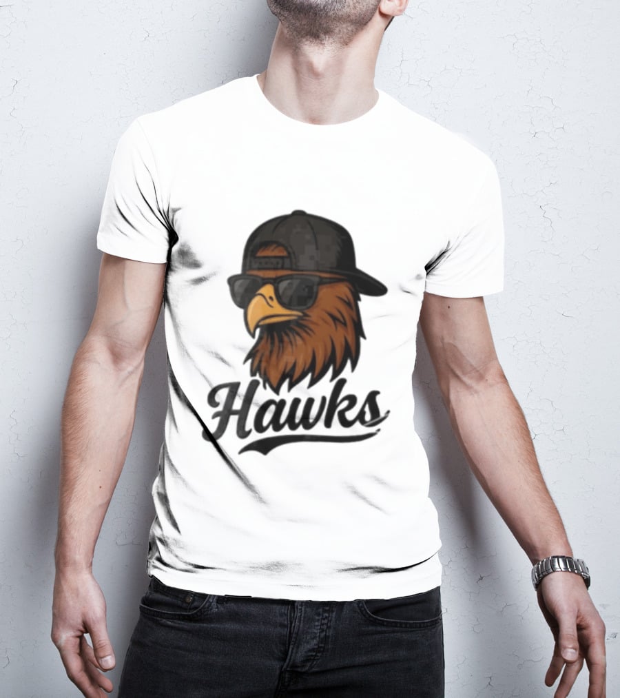 Hawks Eagle Wearing Sunglasses And Baseball Cap T-Shirt