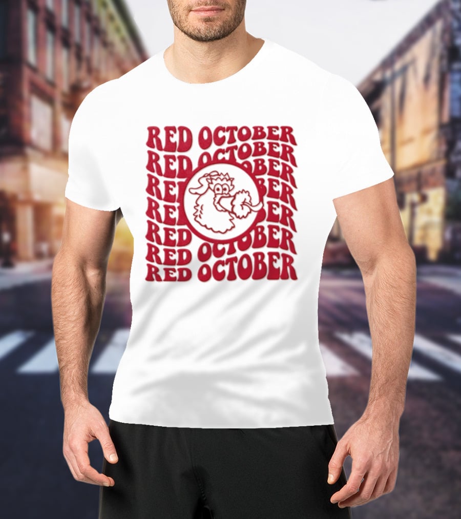 Philadelphia Phillies Red October 2023 Fan Gear With Phillie Phanatic T-Shirt