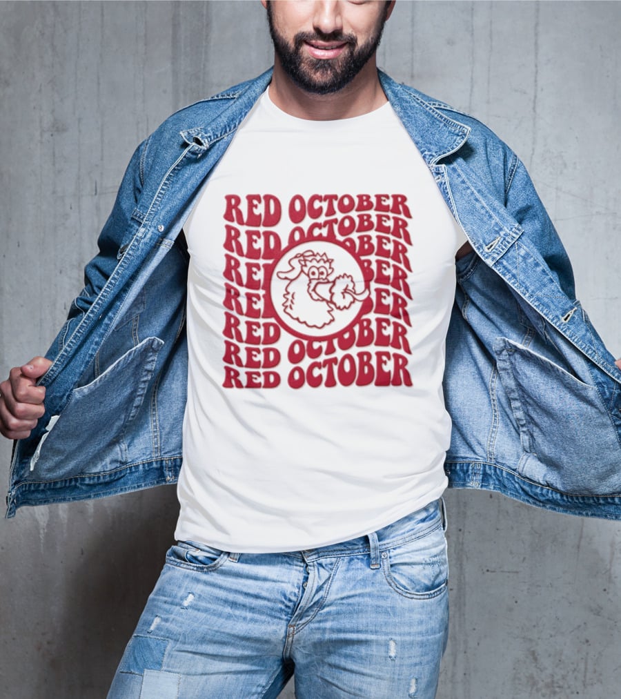 Philadelphia Phillies Red October 2023 Fan Gear With Phillie Phanatic T-Shirt