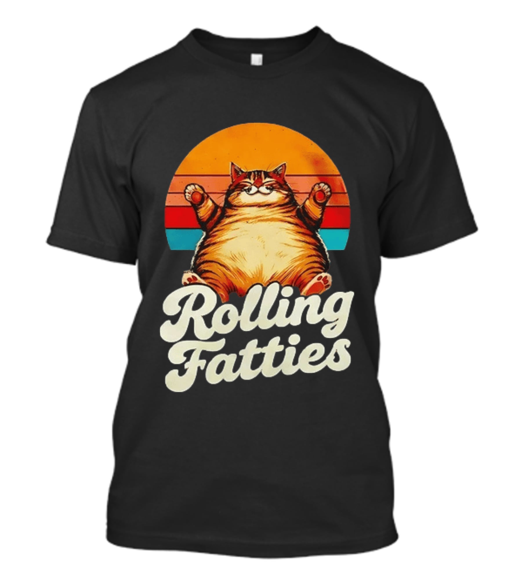 Rolling Fatties Vintage Sunset Cat T-Shirt