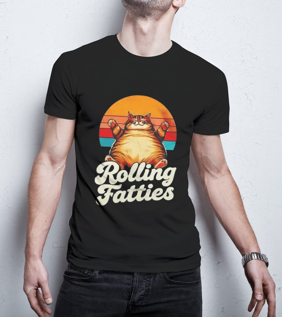 Rolling Fatties Vintage Sunset Cat T-Shirt
