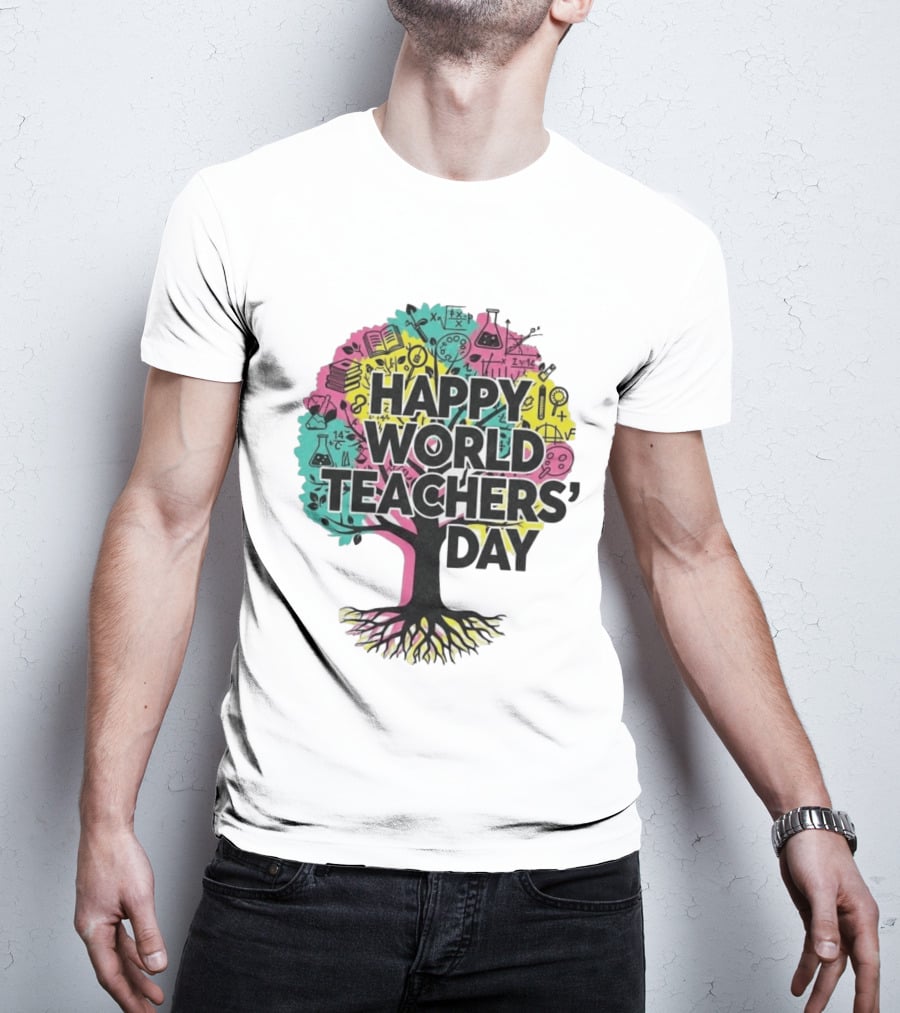 Happy World Teachers' Day Educational Tree T-Shirt
