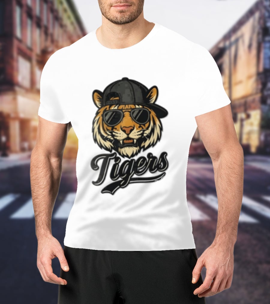 Tiger Sunglasses Baseball Cap Cool Cat T-Shirt