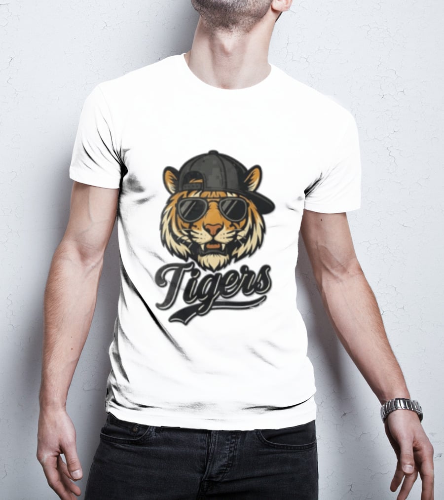 Tiger Sunglasses Baseball Cap Cool Cat T-Shirt