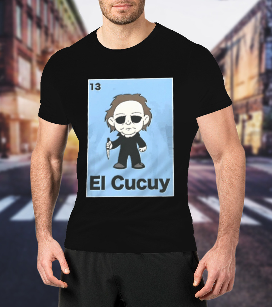 13 El Cucuy Michael Myers Chibi Holding Knife T-Shirt