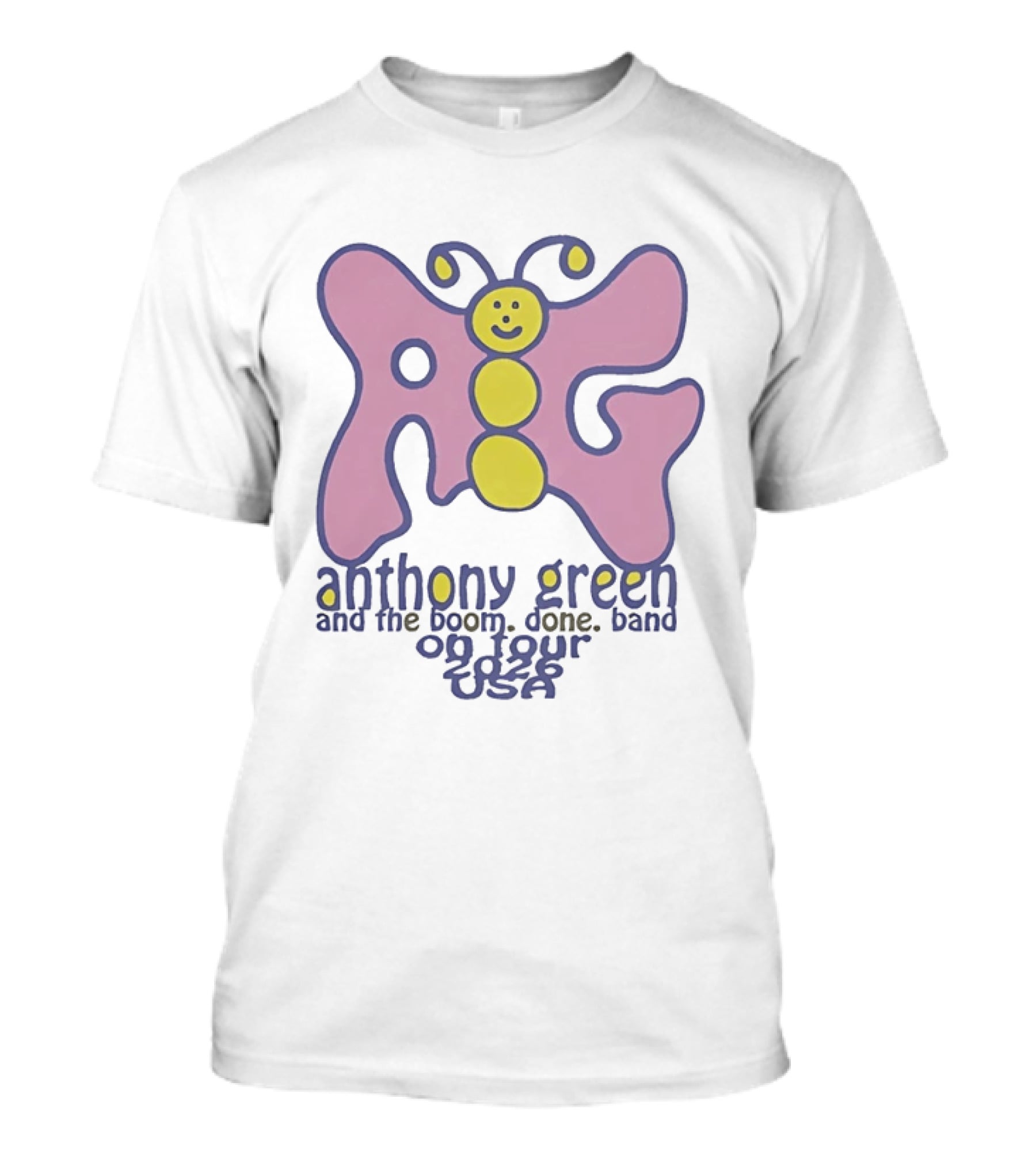 Anthony Green And The Boom Done Band On Tour 2026 Usa Butterfly T-Shirt