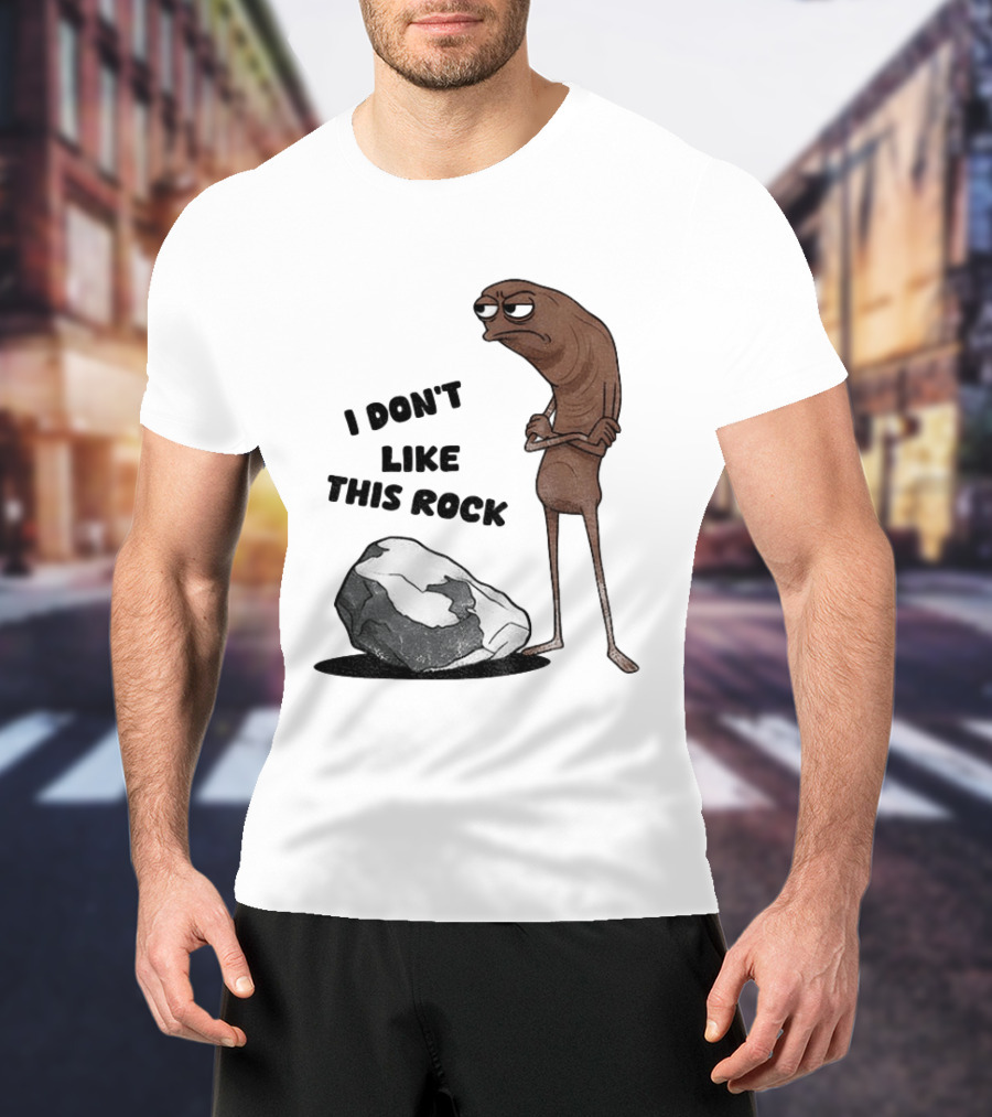Marcus The Worm I Don't Like This Rock Grumpy Cartoon Expression T-Shirt