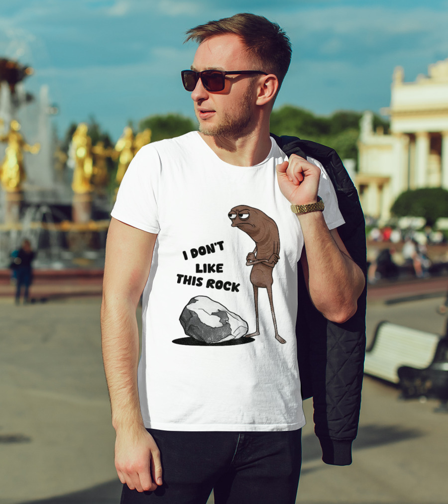 Marcus The Worm I Don't Like This Rock Grumpy Cartoon Expression T-Shirt