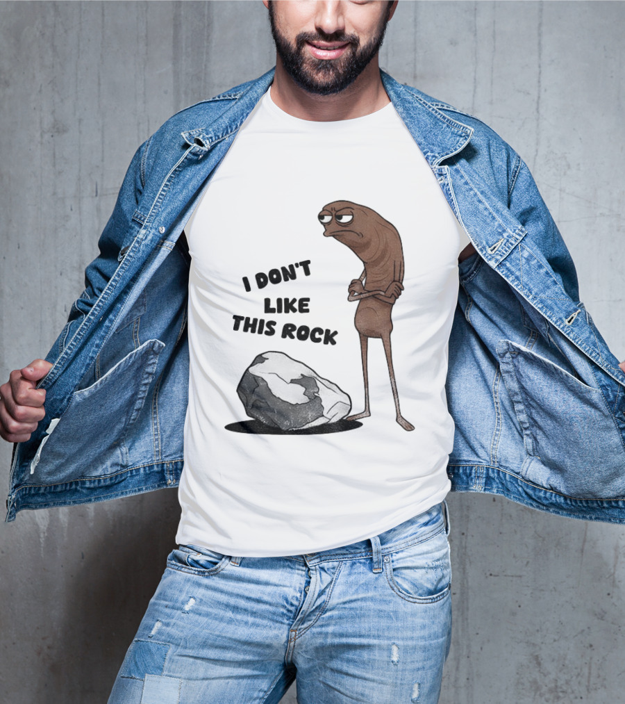 Marcus The Worm I Don't Like This Rock Grumpy Cartoon Expression T-Shirt