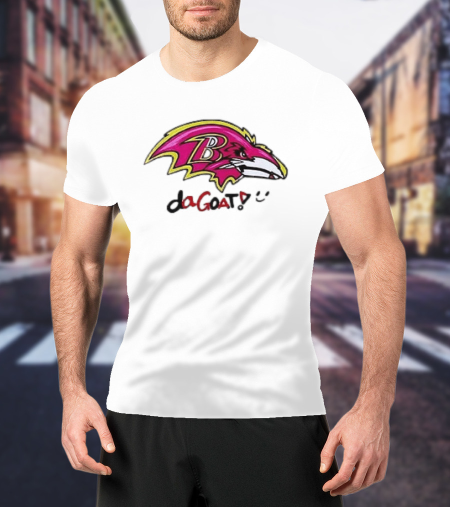 Baltimore Ravens Da Goat Pink Heroes Fighting Cancer T-Shirt
