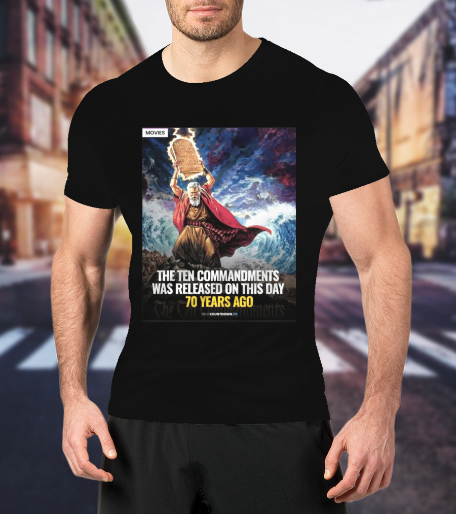 The Ten Commandments 1956 Cecil B. DeMille Epic Moses Parting Sea Anniversary T-Shirt