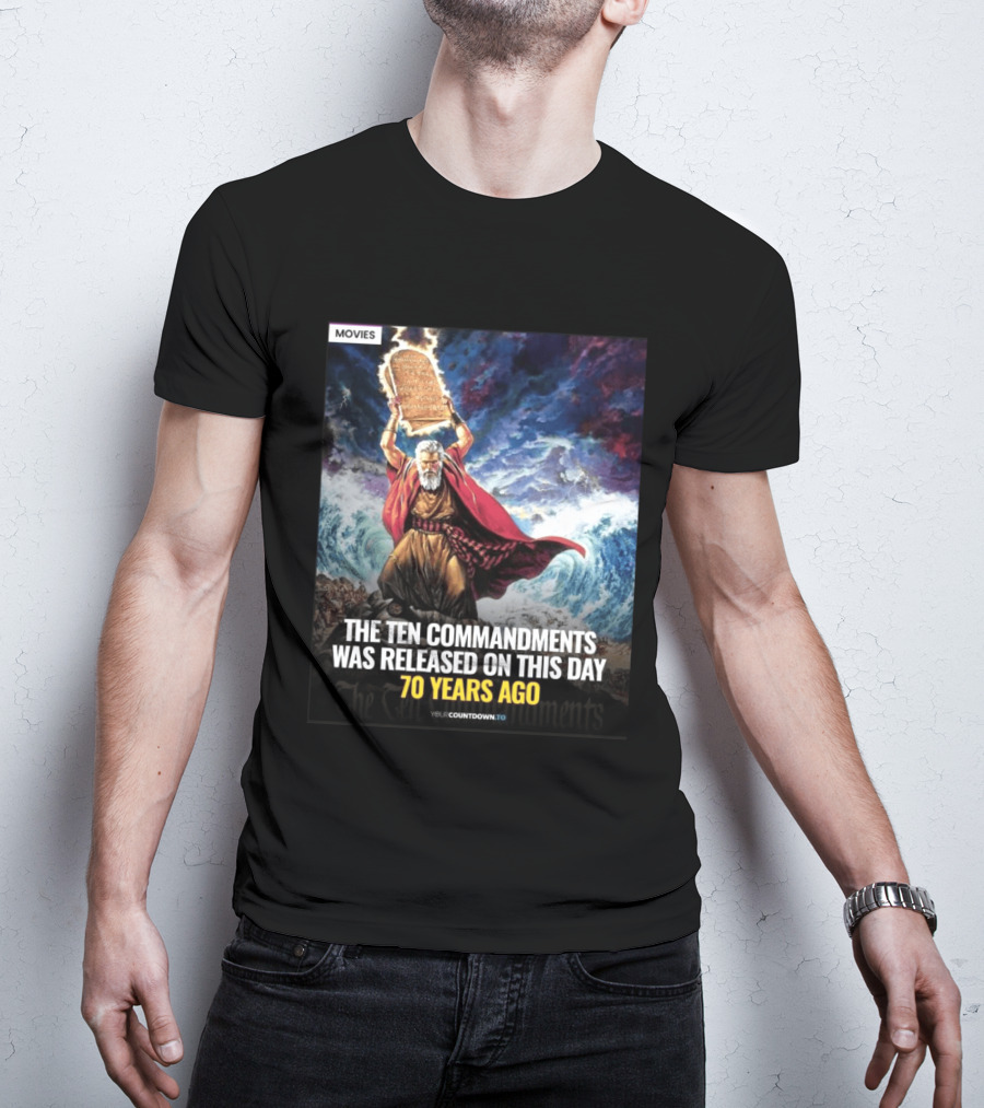 The Ten Commandments 1956 Cecil B. DeMille Epic Moses Parting Sea Anniversary T-Shirt