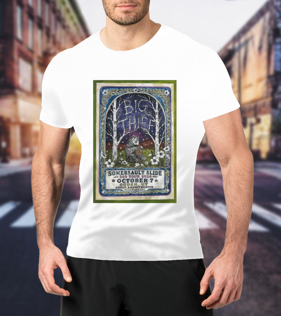 Big Thief Somersault Slide 360 Tour 2026 October 7 Ogden UT Amphitheater With Porches T-Shirt