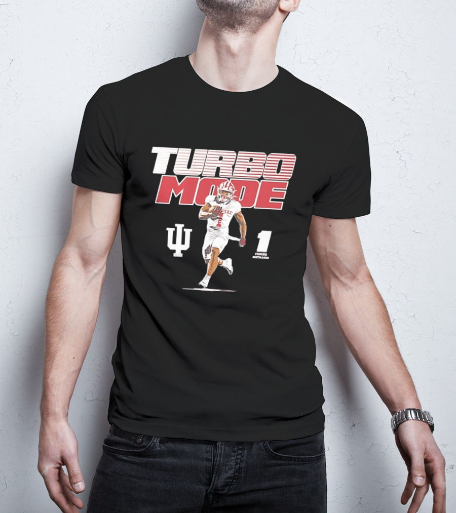 Turbo Richard Number 1 Indiana Hoosiers Turbo Mode College Football T-Shirt