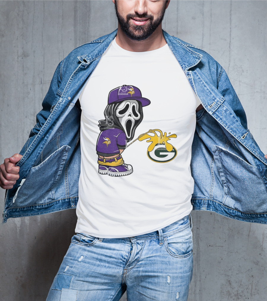 Minnesota Vikings Ghostface Piss On Green Bay Packers T-Shirt