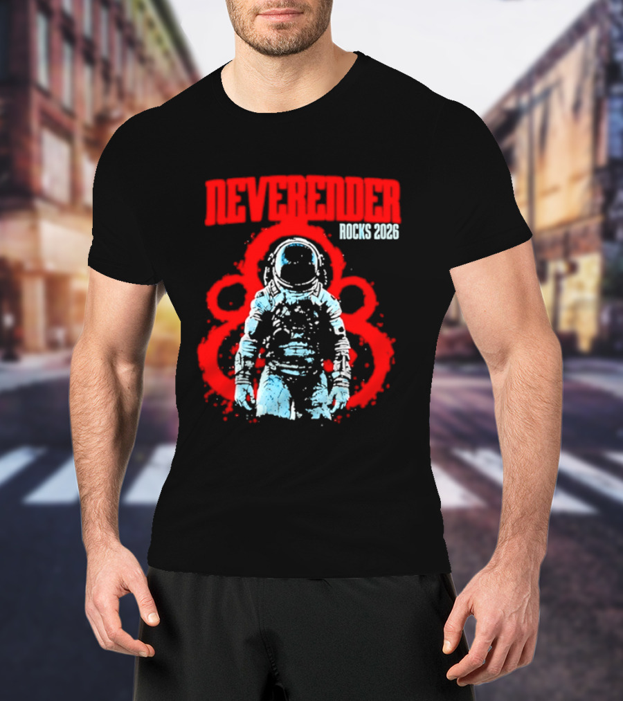 Neverender Rocks 2026 Astronaut Space Music Tour Splash T-Shirt