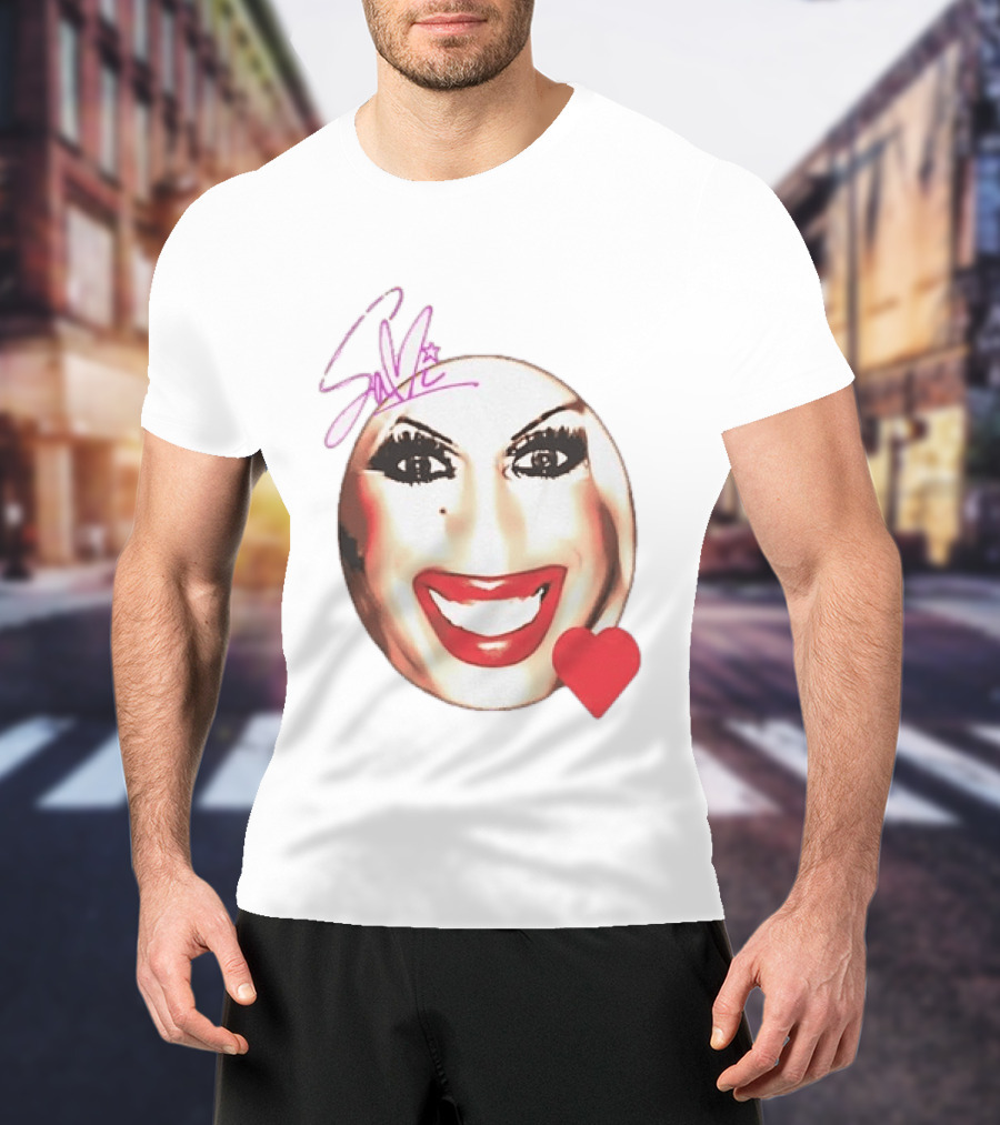 Save Signature Heavy Makeup Smile Red Heart T-Shirt