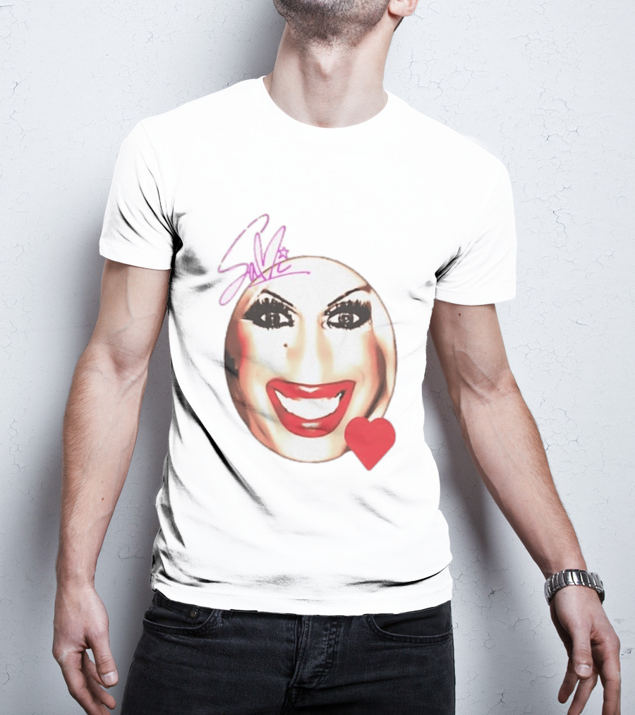 Save Signature Heavy Makeup Smile Red Heart T-Shirt