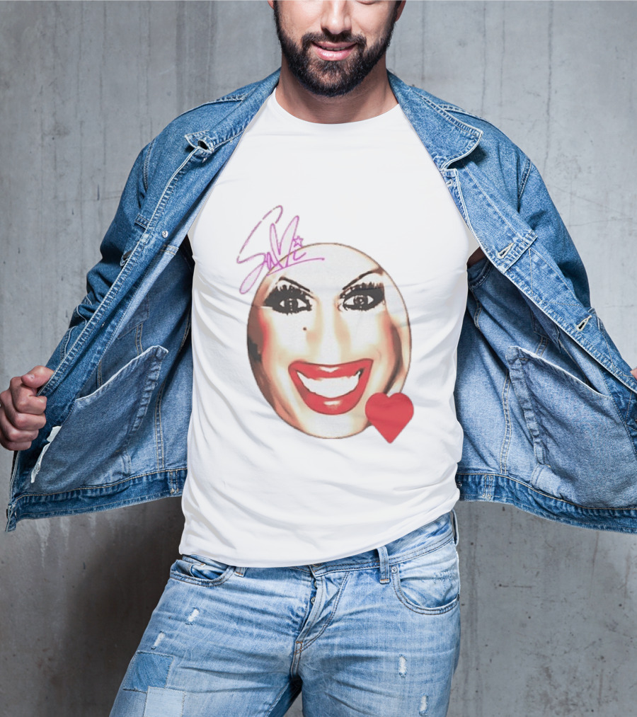 Save Signature Heavy Makeup Smile Red Heart T-Shirt