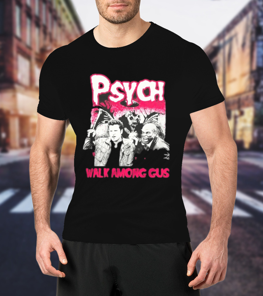 Psych Walk Among Gus Shawn Spencer Burton Guster Comic T-Shirt