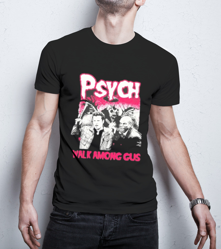 Psych Walk Among Gus Shawn Spencer Burton Guster Comic T-Shirt