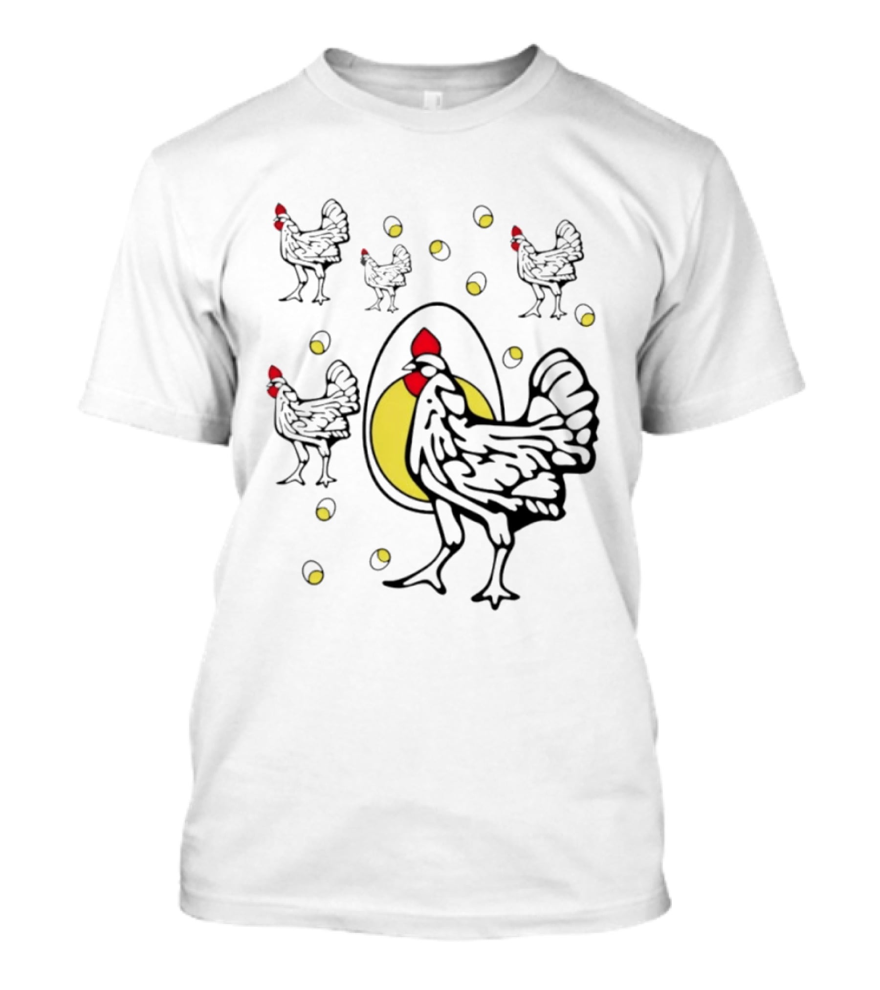 Farm Chicken And Egg Poultry Hen With Rooster And Eggs T-Shirt
