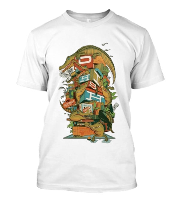 Phish Guest Check Richmond Virginia Alligator Concert Stacked Blocks T-Shirt