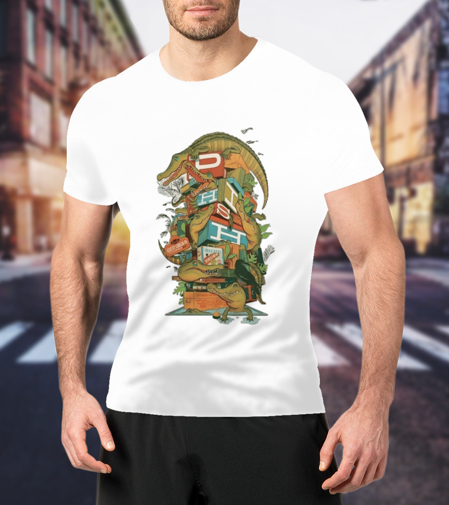 Phish Guest Check Richmond Virginia Alligator Concert Stacked Blocks T-Shirt