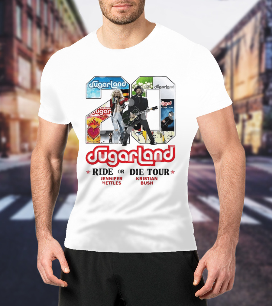 Sugarland Ride Or Die Tour 20 Featuring Jennifer Nettles Kristian Bush T-Shirt