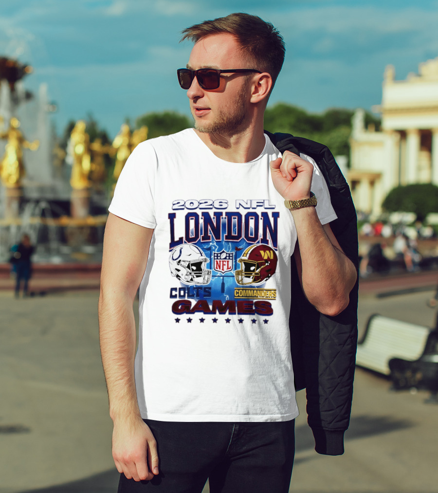 2026 NFL London Colts Commanders Games Helmets T-Shirt
