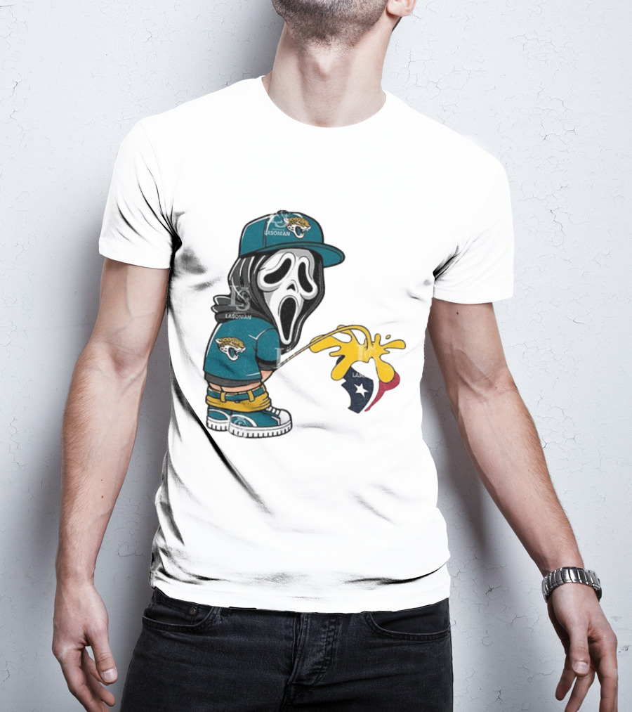 Jacksonville Jaguars Ghostface Pissing On Houston Texans T-Shirt