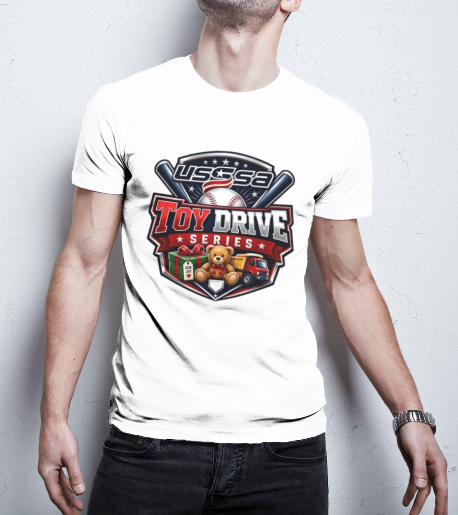USSSA Toy Drive Series Teddy Bear Truck Give Joy Baseball Tournament T-Shirt