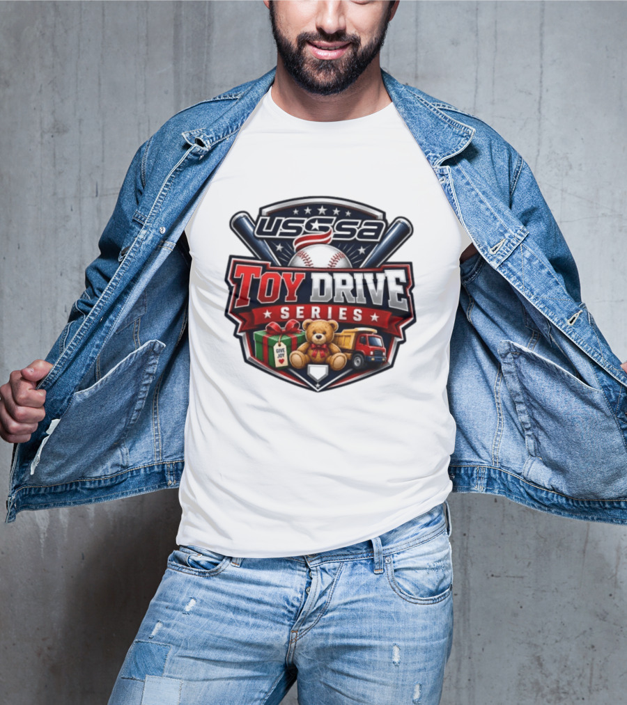 USSSA Toy Drive Series Teddy Bear Truck Give Joy Baseball Tournament T-Shirt