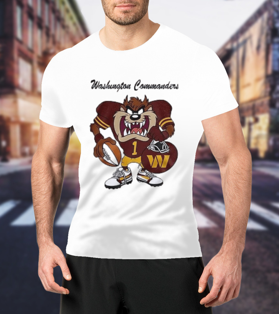 Washington Commanders Taz Looney Tunes Collaboration Football Fan Gear T-Shirt