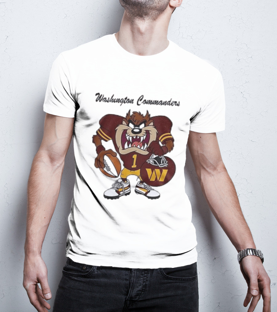 Washington Commanders Taz Looney Tunes Collaboration Football Fan Gear T-Shirt