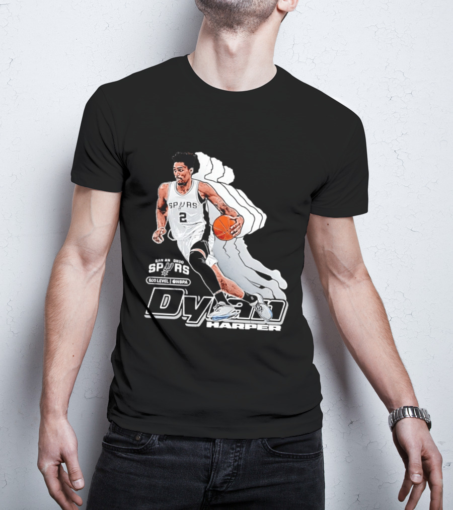 Dylan Harper Number 2 San Antonio Spurs NBA 500 Level @NBPA T-Shirt