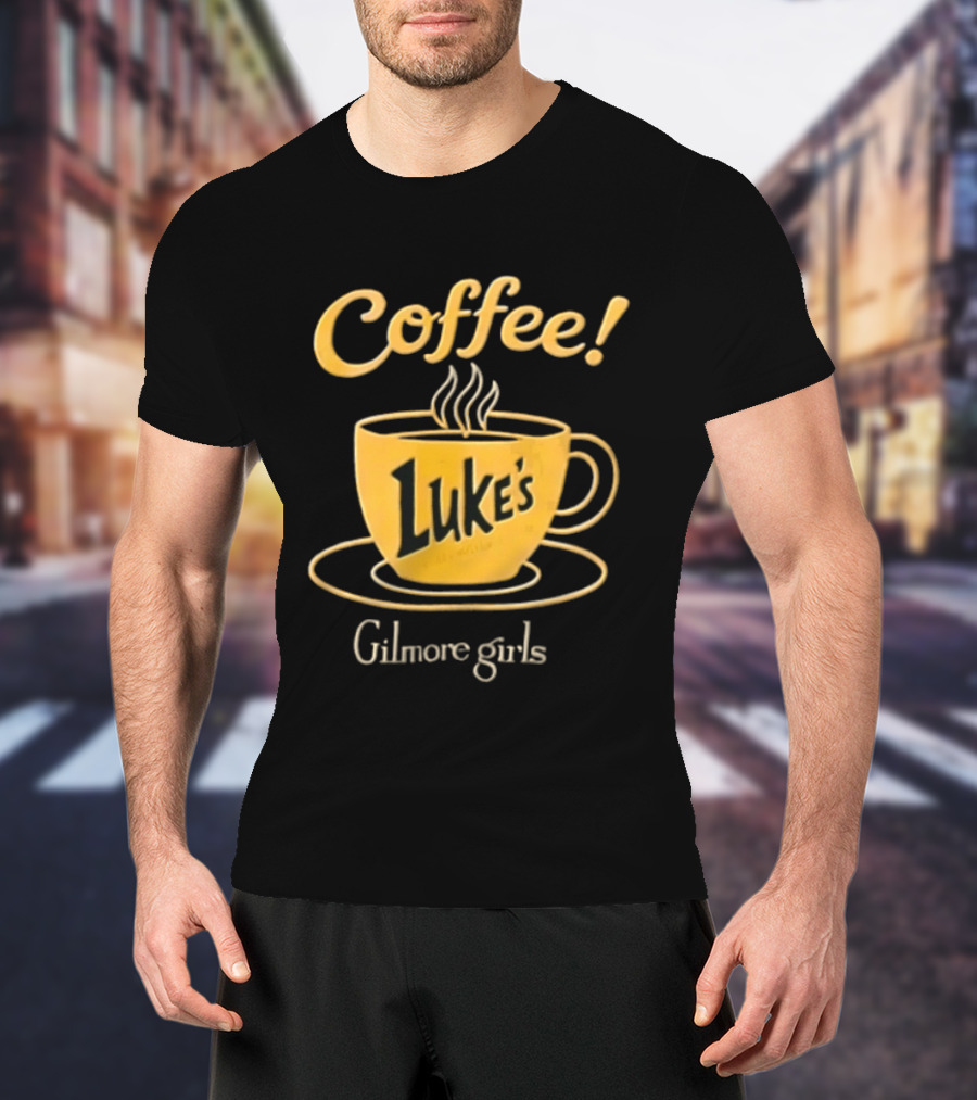 Gilmore Girls Luke's Coffee Yellow Cup Saucer Steam T-Shirt