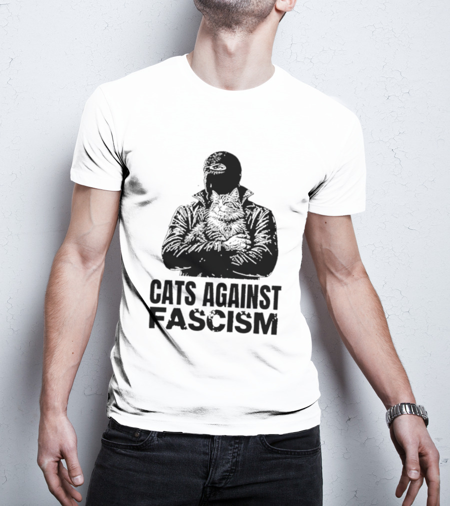 Cats Against Fascism Anarchist Cat Resistance Anti Fascist Movement T-Shirt