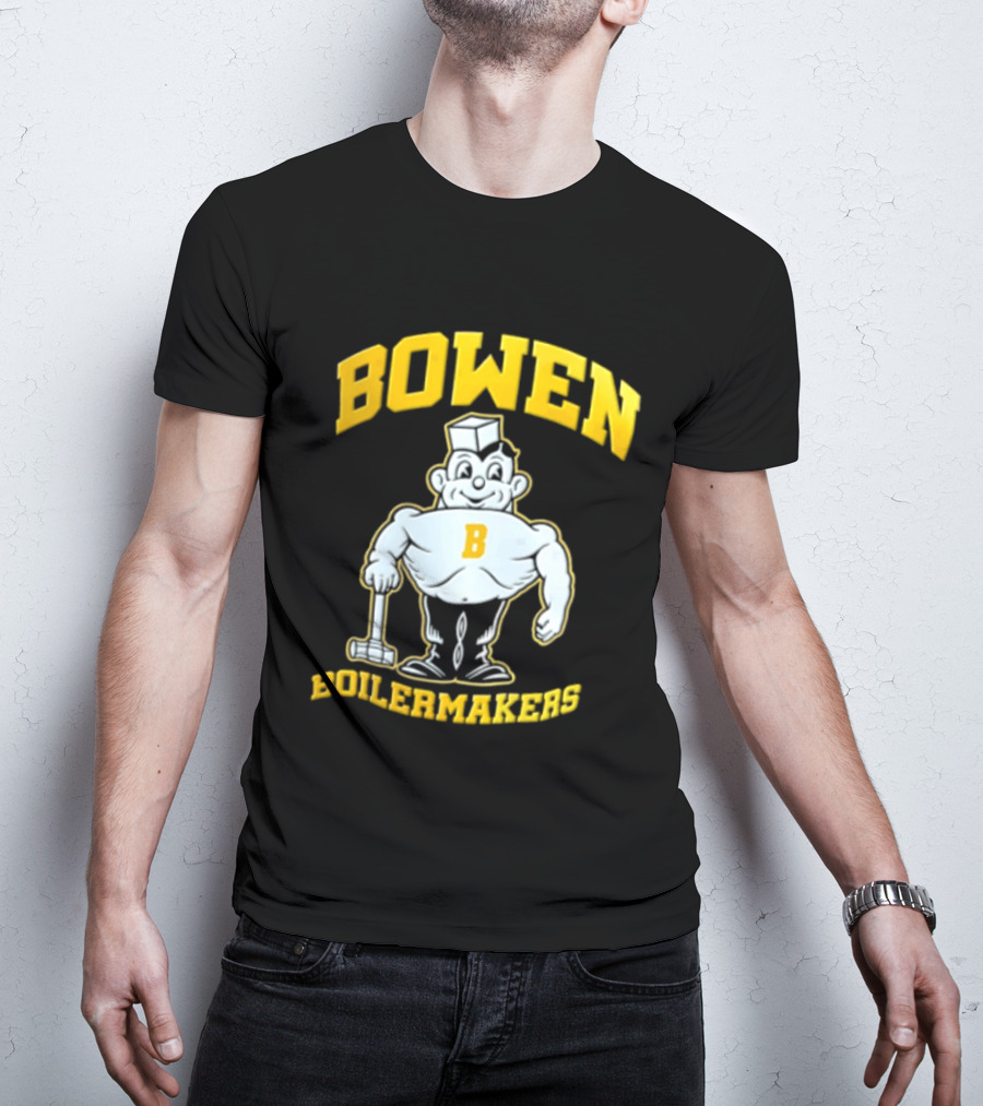 Bowen Purdue Boilermakers Muscular Cartoon T-Shirt