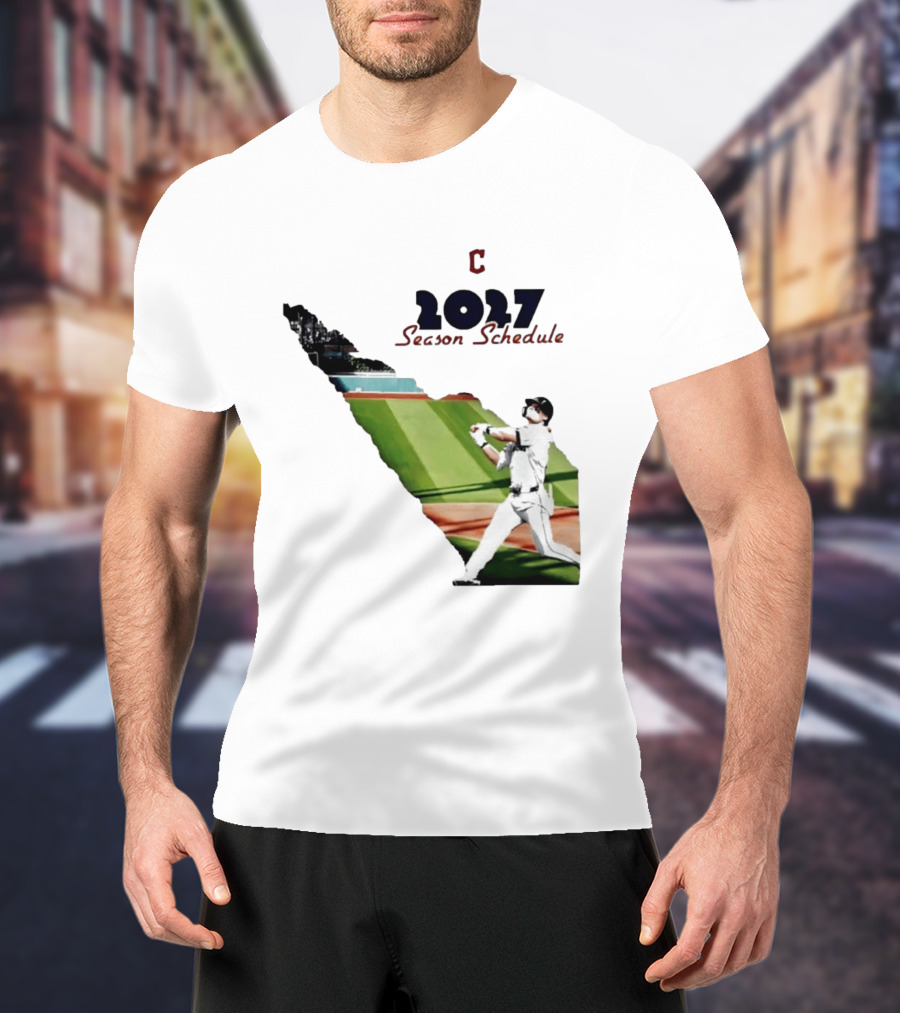Cleveland Baseball 2027 Season Schedule Batter Action T-Shirt
