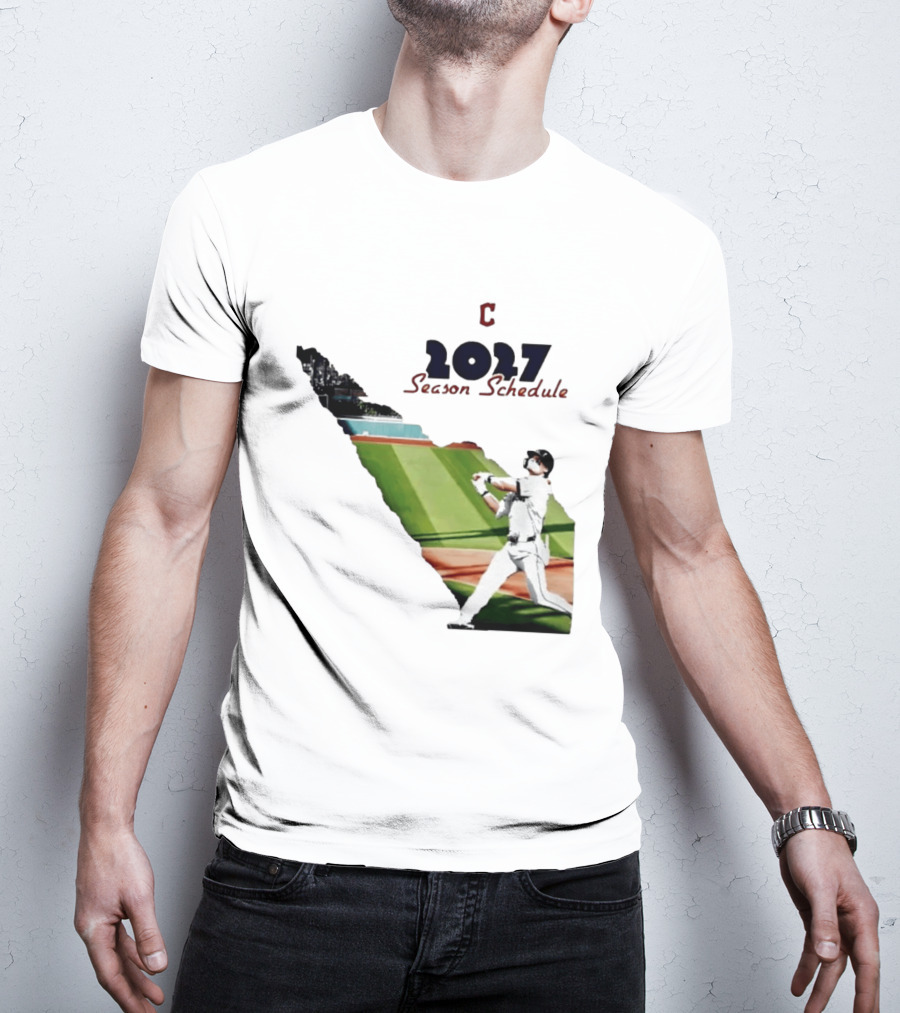 Cleveland Baseball 2027 Season Schedule Batter Action T-Shirt