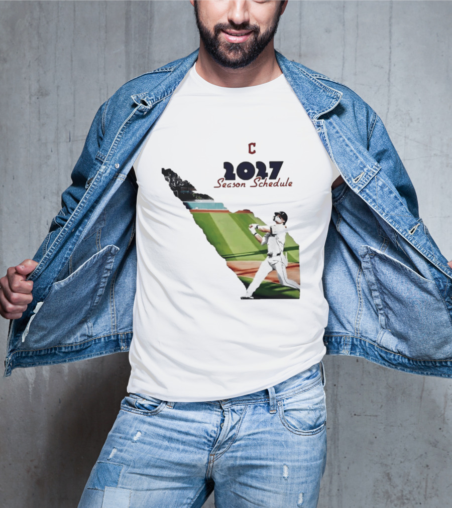 Cleveland Baseball 2027 Season Schedule Batter Action T-Shirt