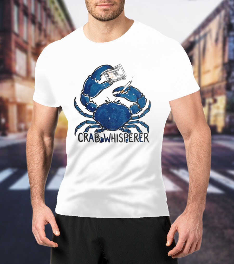 Crab Whisperer Blue Crab Holding Paintbrush Meme T-Shirt