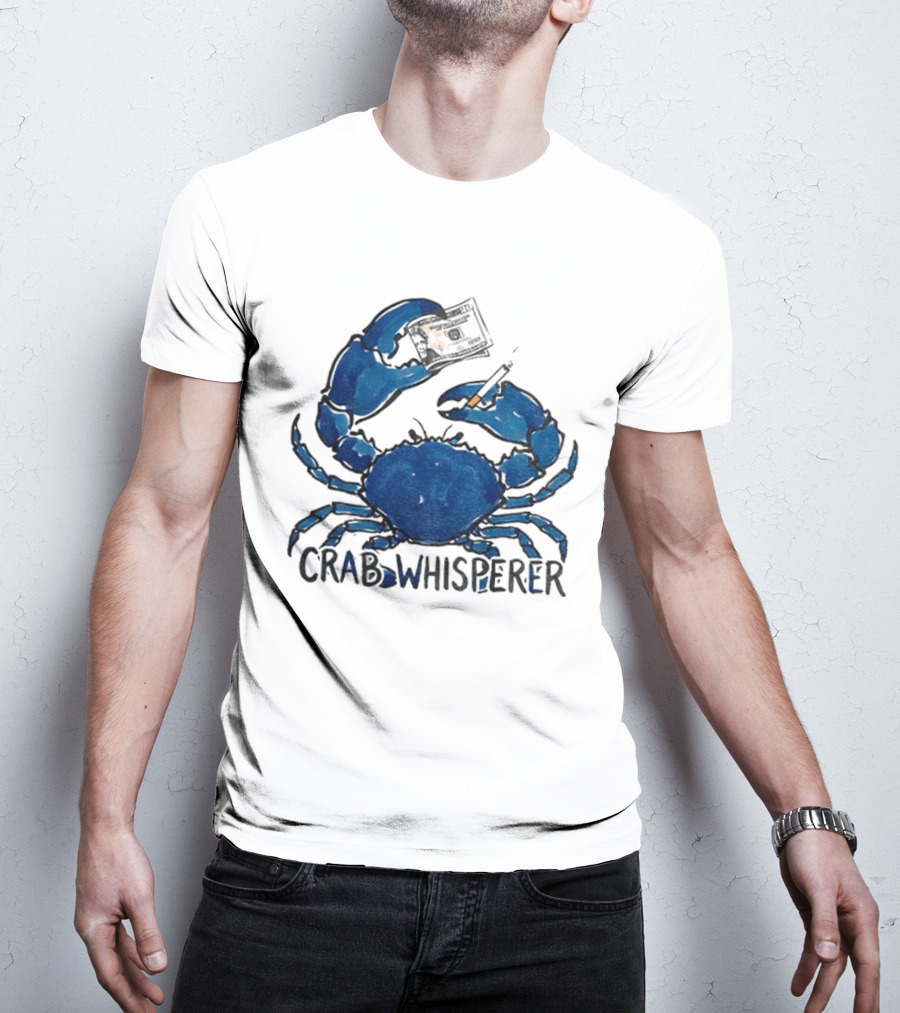 Crab Whisperer Blue Crab Holding Paintbrush Meme T-Shirt
