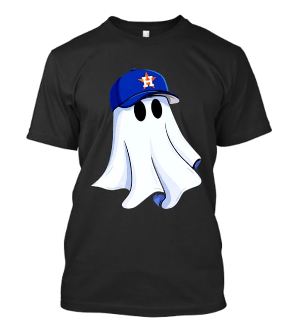 Houston Astros Halloween Ghost Wearing Baseball Cap T-Shirt
